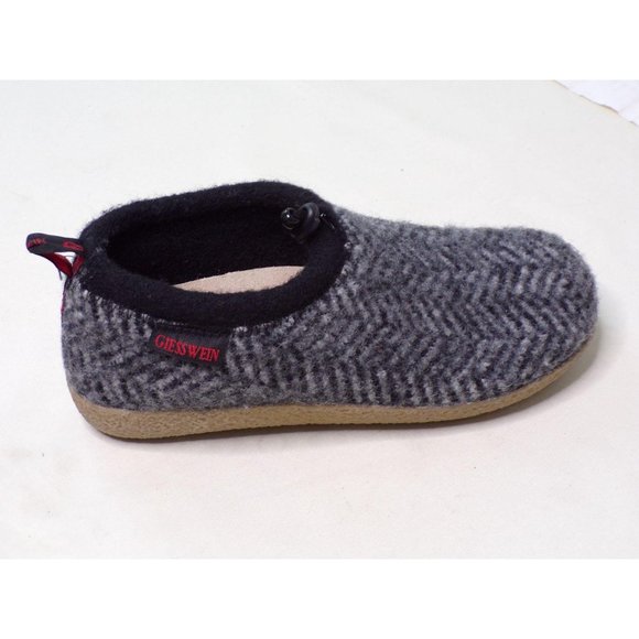 🆕 GIESSWEIN Tahoe Slipper Shoe Black Herringbone Wool EU 37 US 6.5-7 - Picture 9 of 11